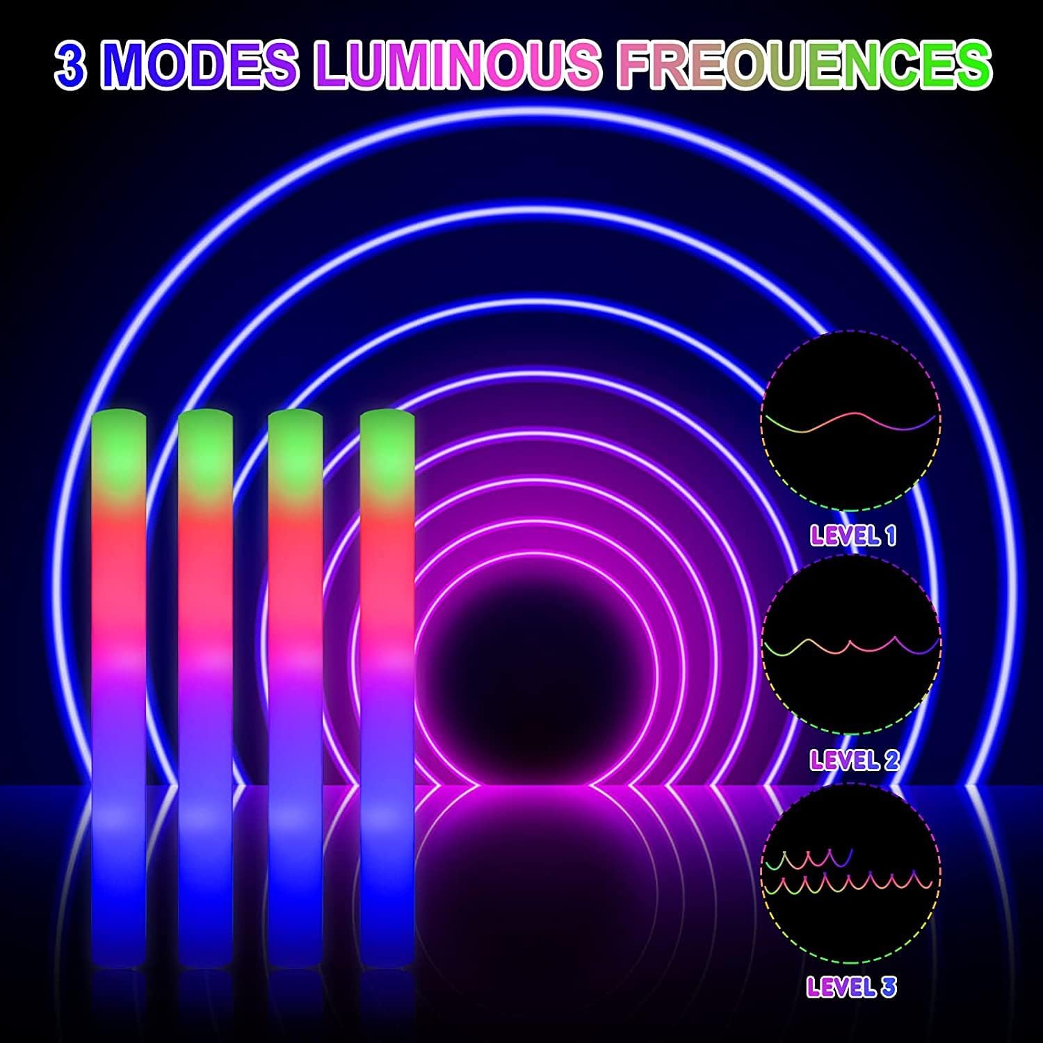 102 pçs varas de espuma led tu - Glow In The Dark Party Glasses avaliação e preço